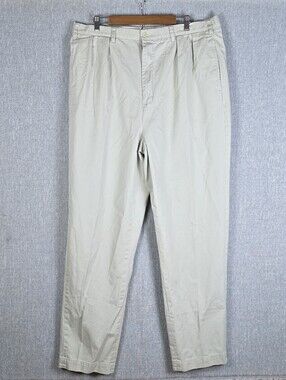 Vtg Polo Ralph Lauren Pleated Andrew Pant Khaki Chino Tall 40T×36(39×34)